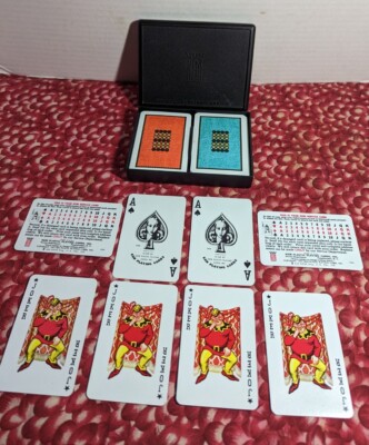 KEM Double Deck of Playing Cards in Bakelite Case Complete | eBay