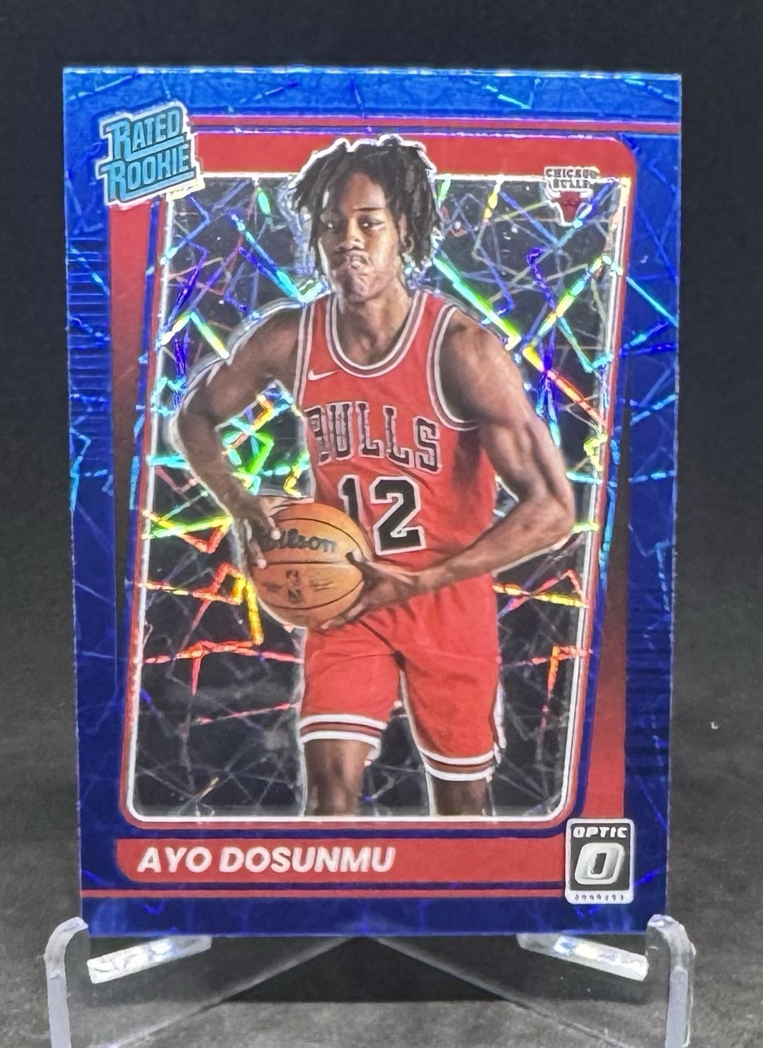 Ayo Dosunmu RC 2021-2022 Panini Donruss Optic Blue Velocity Prizm #171 Bulls