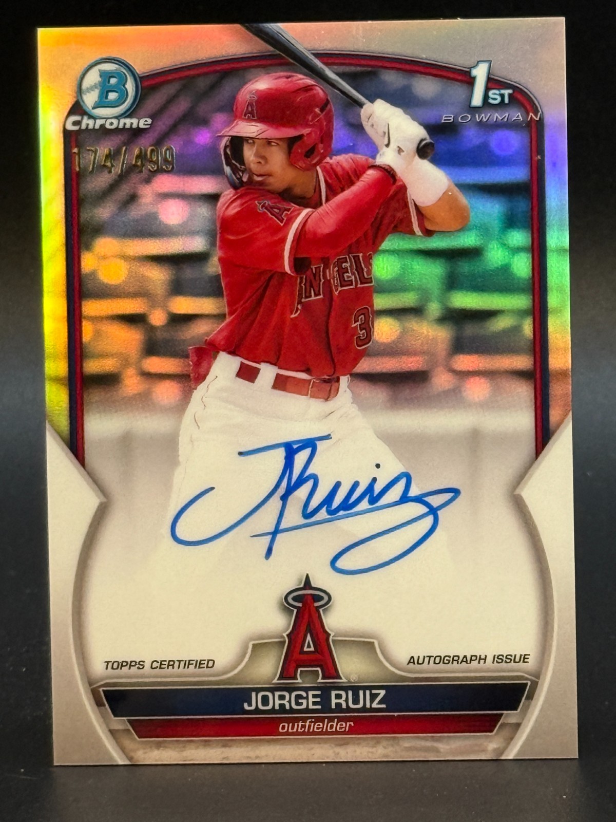 2023 Bowman Chrome 1st #CPA-JRZ Jorge Ruiz Angels Auto Refractor /499