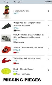 LEGO Space Set 6877 Vector Detector M:Tron M-Tron