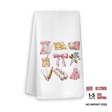 Baker Gifts for Women Kitchen Towels, Pink Cute Coquette Pink Baking Lovers-3