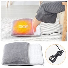 Winter Electric Foot Heating Pad USB Charging Soft Plush Washable Foot Warmer JQ