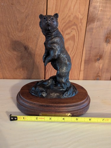 Grizzlybär Bronzeskulptur LeBlanc 1991 nummeriert 134/200 Bund Patrone - Bild 10 von 13