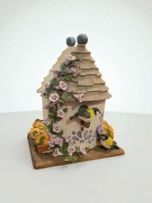 Pfaltzgraff Birdhouse Napkin Holder Resin Cottage Flowers Bird Table Decor