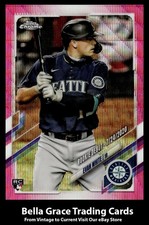 2021 Topps Chrome Update Evan White #USC46 Seattle Mariners Pink Wave Refractor 