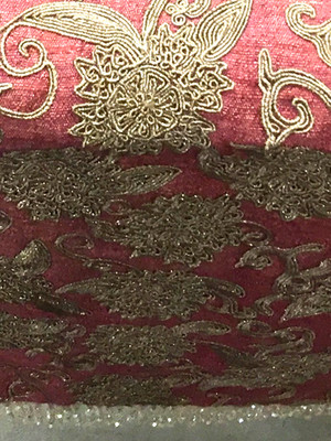 Anke Drechsel HELLEN Sherbet Table runner Bed runner Rosa Tussah Silk Embroidery