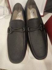 Salvatore Ferragamo Men's Loafers Black Size 9E Brand New Front 4 