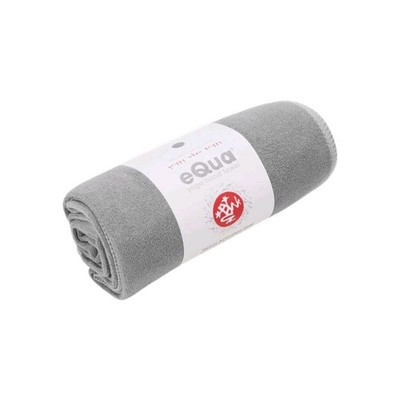 Manduka eQua Yoga Hand Towel Gray Microfiber 16x26.5'' Sweat Activated Brand New