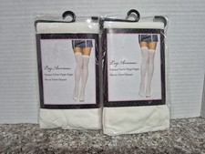 Leg Avenue Set Of 2 White Knee Thigh High Stockings Leg Avenue 6672 ONE SIZE
