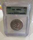 1953 MS 62 Franklin half dollar ICG 90% silver