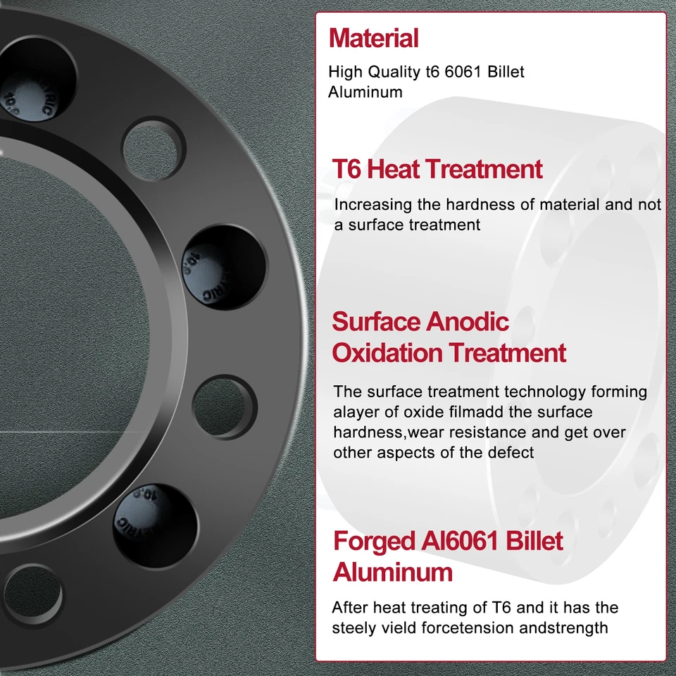 2 PIEZAS Negro 3" 6x5.5 14x1.5 Pernos Espaciadores de rueda para Chevrolet Cadillac GMC Foto 4 de 4