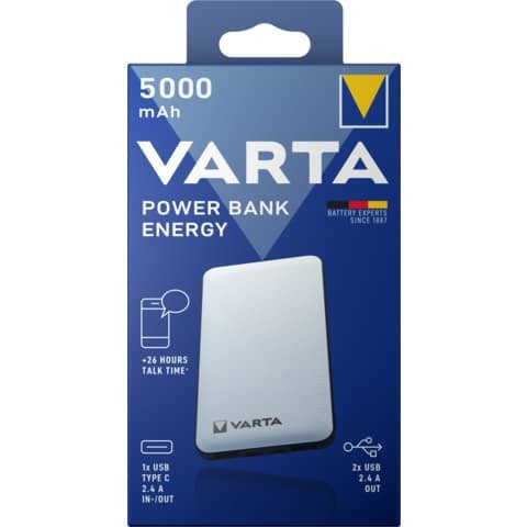 "Varta Powerbank \"Energy\", 5.000 Mah, Weiß 1 Bis 20 Stk Spare 39%"-image