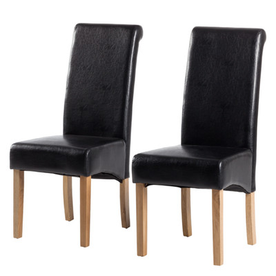 Polsterstuhl Nello II (2er-Set) - Kunstleder - Schwarz