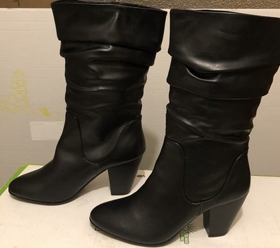 Easy Spirit Mid-calf Black Boot 10-M 2-inch Heel