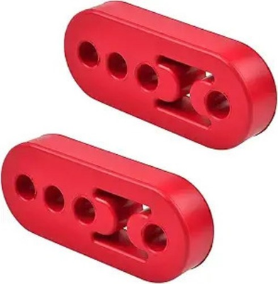 #ad 2 PCS Rubber Exhaust Hanger 4 Holes Rubber Exhaust Muffler Tailpip Color: Red $11.99