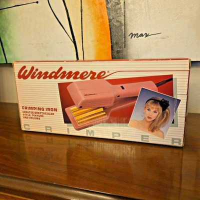Vintage Windmere Crimping Iron Pink 1980s NEW IN BOX Works 80s Hair Crimper