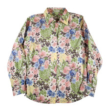 Orvis Womens 100 Cotton Button Down Floral Shirt 6 Wrinkle Resistant