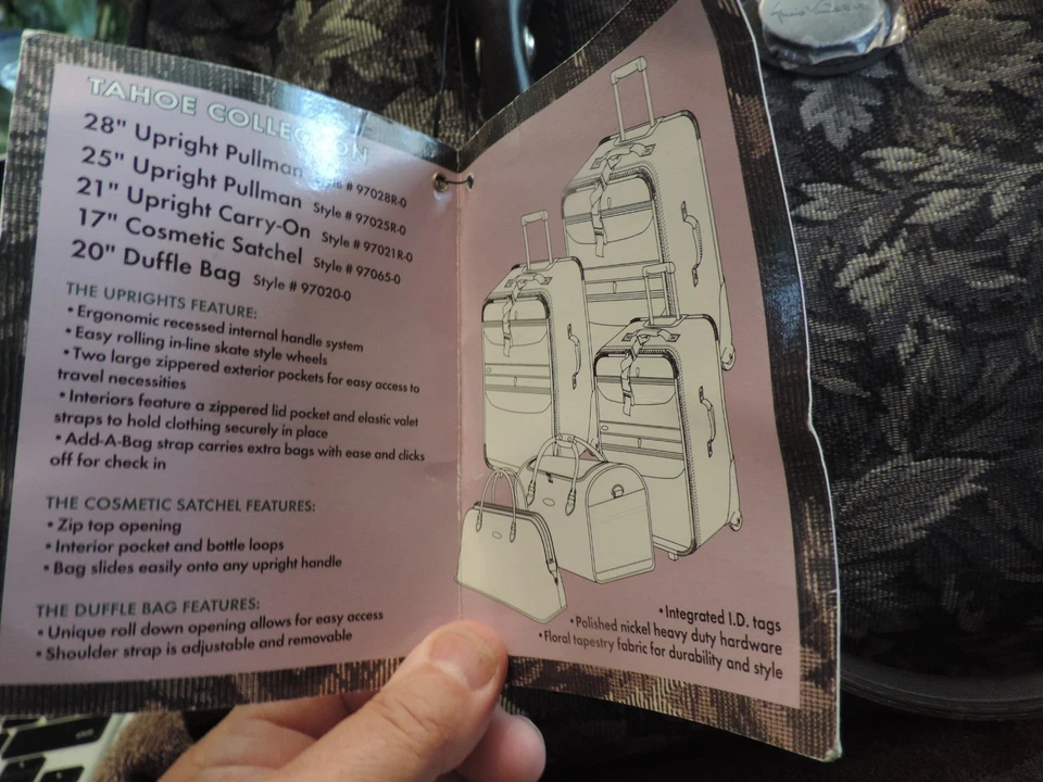 CARTERA COSMÉTICA VINTAGE GLORIA VANDERBILT TAHOE PATRÓN LLEVAR 17" LOOK NUEVO CON ETIQUETAS Foto 3 de 4