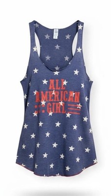 Alternative Earth Patriotic All American Girl Racer Tank Top  Sz M Stars