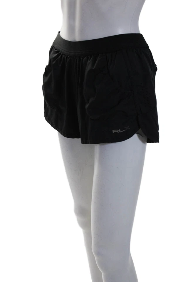 Ralph Lauren Women's Elastic Waist Pockets Athletic Running Shorts Black Size S - Image 2 of 4