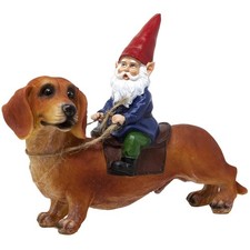 Dachshund and Gnome Friendship Statue - Indoor/Outdoor Decor