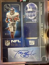 2025 Panini Silhouette NFL Relics Tiki Barber Patch Autograph /199 #NRA-TBR