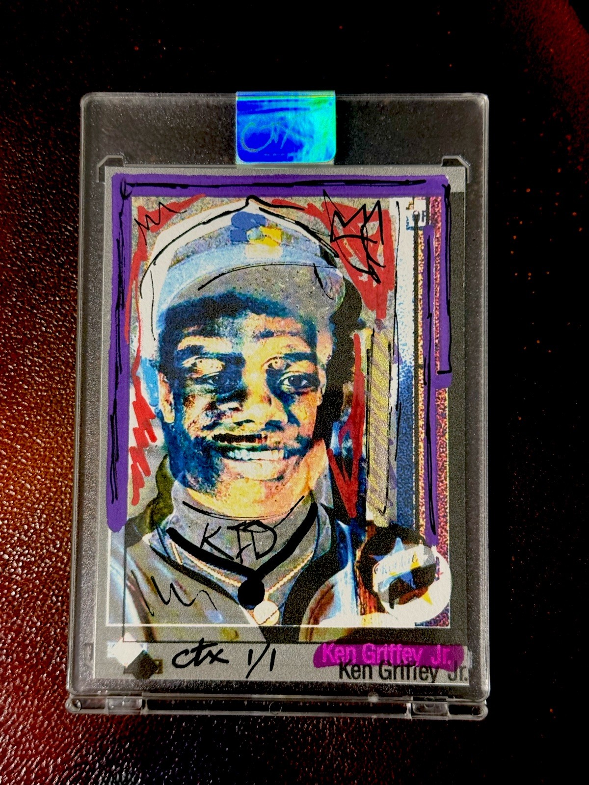 1989 UPPER DECK KEN GRIFFEY JR CARTER X ORIGINAL 1/1 ART CARD CONCEPTS “PURPLE”