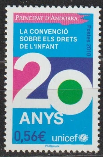 Andorra France Stamps from 2010 Coat of Arms of Andorra - UN Convention Right ** - Image 2 of 4