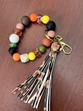 Sunflower Silicone Beaded Bracelet Keychain