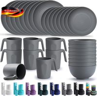 Kunststoffgeschirr Set 32 Teile FüR Camping & Outdoor, Bpa-Frei SpüLmaschinenfes