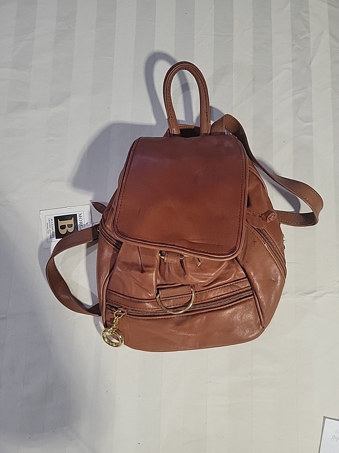 Morgan Genuine Brown Leather Wemons Backpack/Bag Small