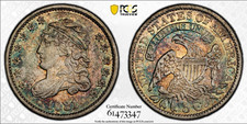 1831 MONSTER TONED Capped Bust Half Dime PCGS AU58**LOOKS BETTER IN PERSON**
