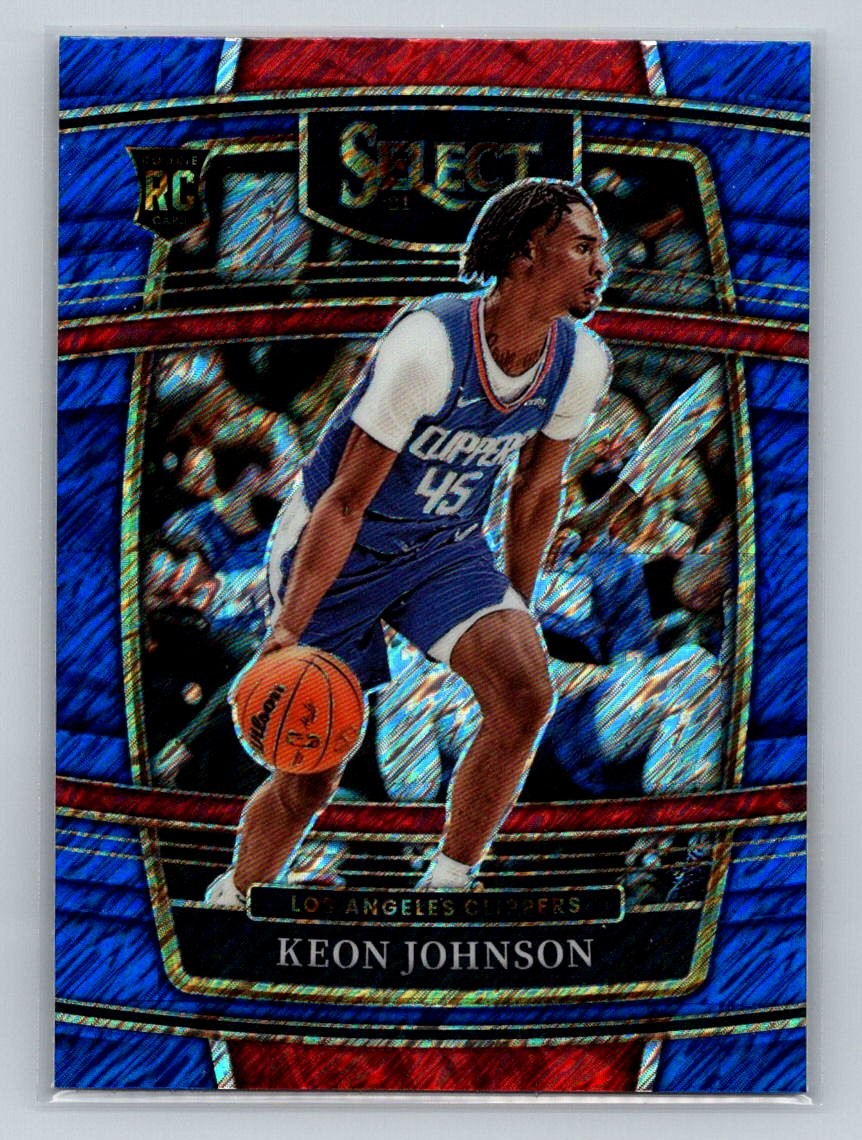 2021-22 Panini Select #40 Keon Johnson Blue Shimmer Prizms
