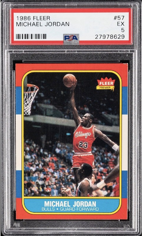 Michael Jordan 1986 Fleer #57 ROOKIE PSA 5 “Centered”!