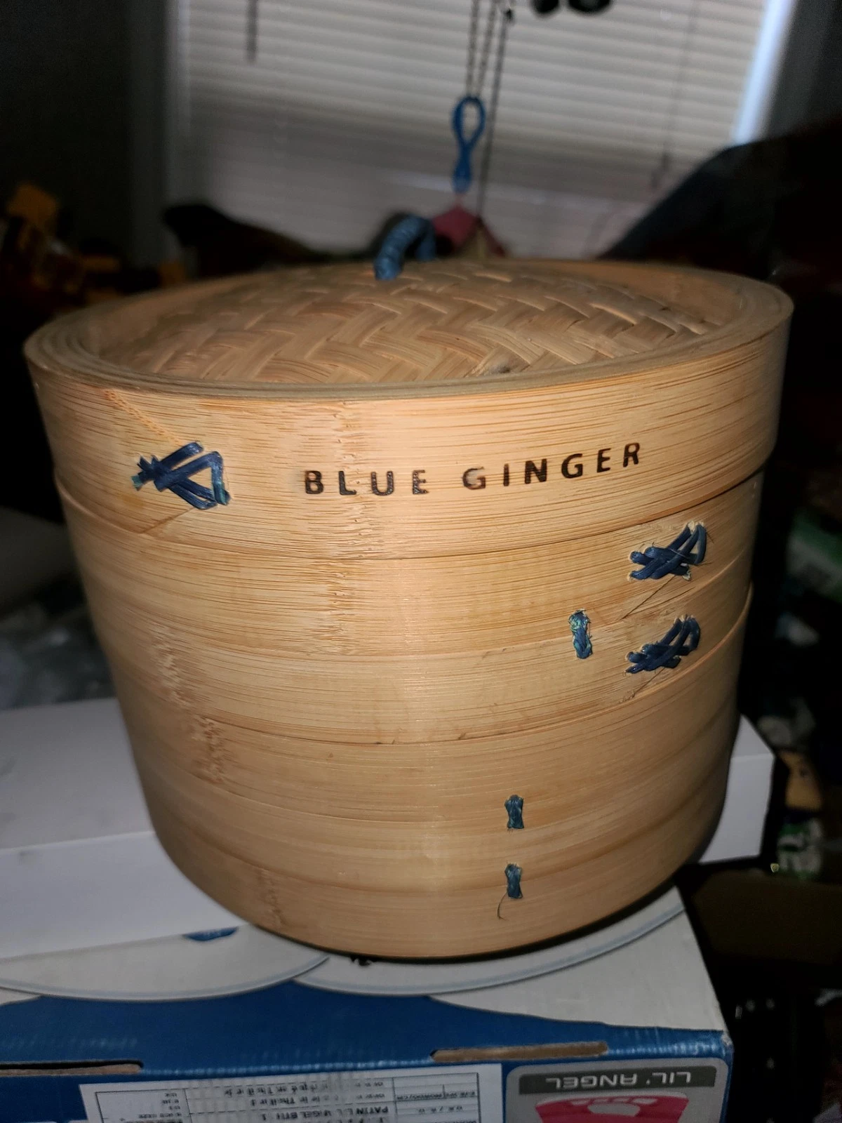 BLUE GINGER Bamboo Steamer Basket 10" Dumpling Steamer, Two Tier Design NEW