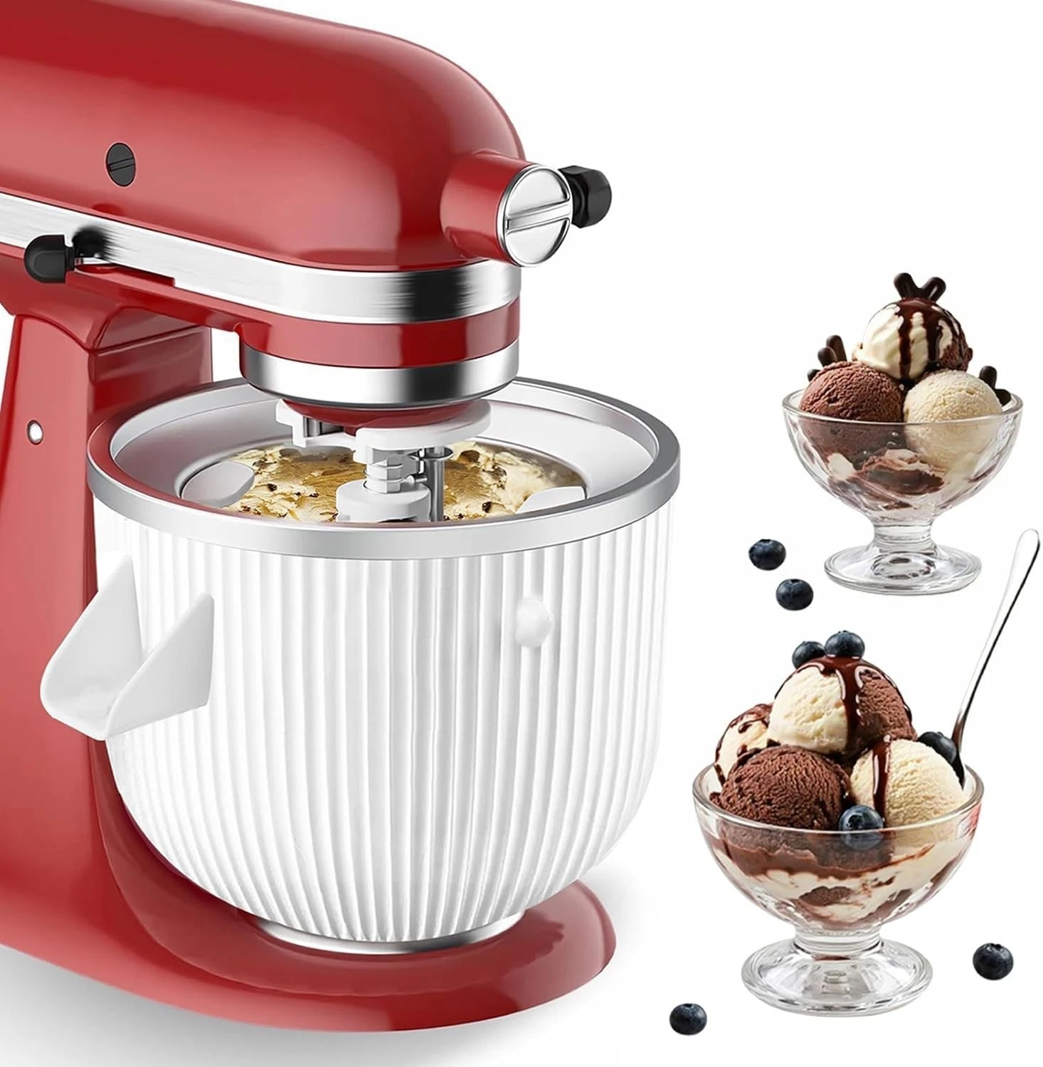 Ice Cream Maker Attachment KitchenAid Fits KitchenAid 4.5/5QT & 6QT Mixers