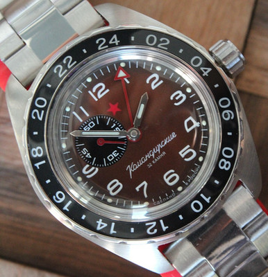 Vostok Komandirskie Diver Mechanical Auto Winding Wrist Watch GMT 02017A