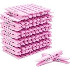100x Pink Wood Clothespins 3.9" for Photos Postcard Baby Shower