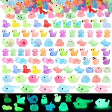 100 Pcs Mini Resin Animals Mini Figures to Hide Tiny Resin Animals Glow in Th...