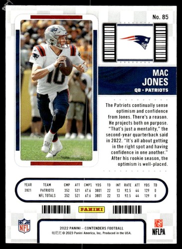 2022 Panini Contenders #85 Mac Jones - Picture 2 of 2
