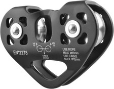 30kN Zipline Pulley 6700LBS Zip Line Tandem Dual Trolley Kit for Cable  Rope