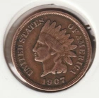 US Rare Old West 1907 Indian Head Penny Coin American Collection Shield Cent USA