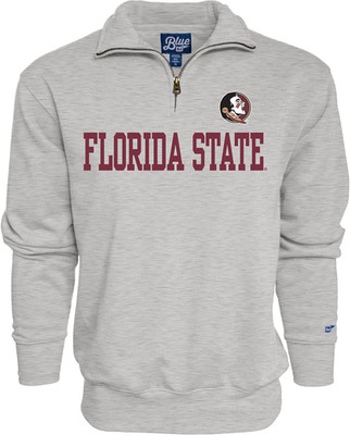 Men'S Florida State Seminoles Quarter Zip Sweatshirt Grey, Grey, Medium