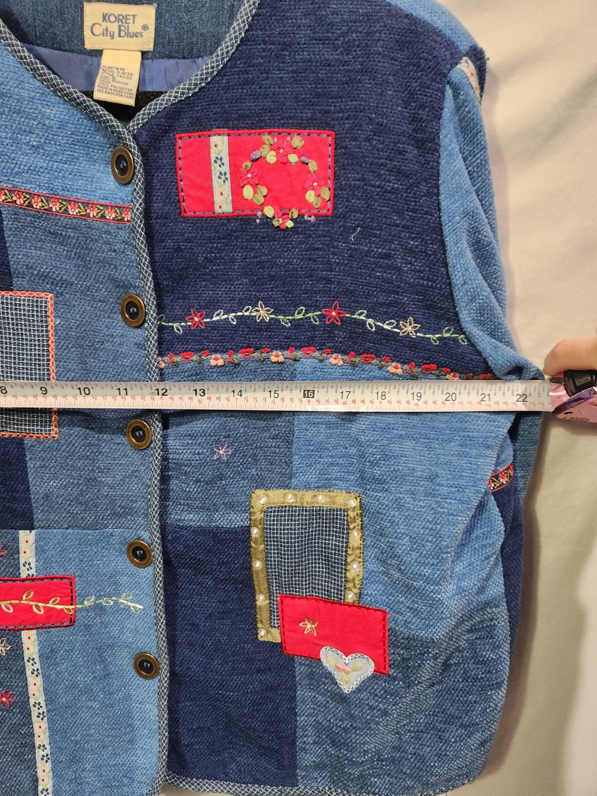 VTG Patchwork Embroidered Embellished Blazer Kore… - image 6