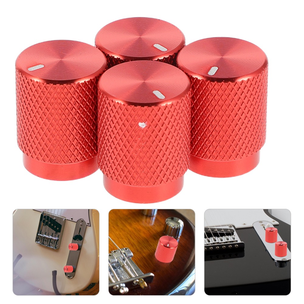 4 Pcs Aluminum Potentiometer Knob Electric Guitar Tone Replacement
