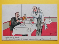 CPA HUMOUR Dessin signée Victor SPAHN RESTAURANT Tout est SALÉ