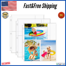30 Pack 4x6 Photo Album Refill Pages for 3 Ring Binder Clear Photo Sleeve, USA..