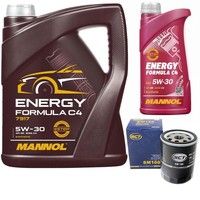 MotoröL Set Mannol 5W30 C4 API SN 6 Liter + ÖLfilter FüR Smart Forfour 1.5 CDI