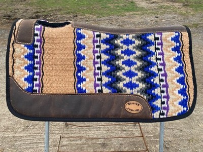 Klassy Kowgirl Desert Blue contoured wool & felt Western saddle pad 28'' X 30''
