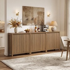 SICOTAS Fluted Sideboard 29.2"W Buffet Cabinet w/Adjustable Shelves Kitchen